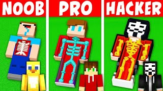 NOOB vs PRO SECRET INSIDE BODY HOUSE Build Challenge in Minecraft [upl. by Clawson]