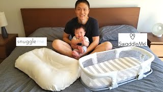 Snuggle Me Organic and SwaddleMe By Your Side Sleeper Review  Newborn Must Haves 2020 [upl. by Skolnik]