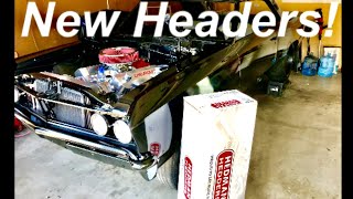 Install Long Tube Headers that Fit with Big Block Chevy in Chevelle 67 496 SS ProTouring Chevelle [upl. by Joelle440]