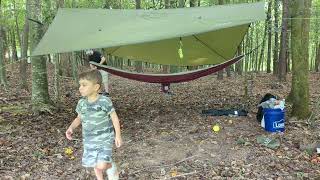 Overnight Hammock camping in the North Georgia woods [upl. by Cannell]