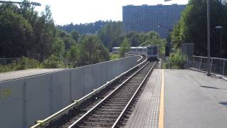 Oslo TBane Line 5 train leaving Grorud for Osteras [upl. by Griggs]