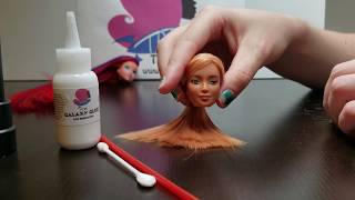 How to Seal Doll Hair Inside the Head With Glue The Doll Planet Tutorial [upl. by Ardnekat]