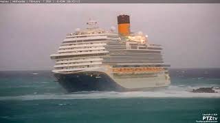 Stormy Seas for Carnival Cruise Ships Arriving Nassau Bahamas 272024 [upl. by Mossberg559]