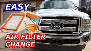 F250 air filter  how to change air filter 20112016 Ford f250 62 L V8 gas engine [upl. by Kerrill]