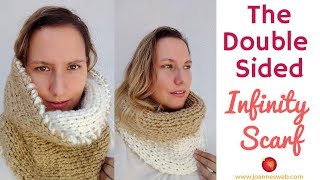 Double Sided Infinity Scarf Two Color Knitted Scarf [upl. by Socrates]