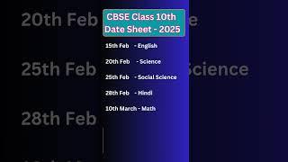 CBSE Class 10th Date Sheet 2025 10class exam 10thstandard education 10thgrademath geometry [upl. by Atniuqal]