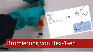 Bromierung von Hex1en  elektrophile Addition 5 Gym [upl. by Damalas]