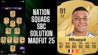 NATION SQUADS SBC SOLUTION  MADFUT 25 SBC SOLUTIONS [upl. by Yren395]