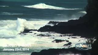 Huge Kauai Swell TowIn Surfing HD January 2014 [upl. by Allecram]