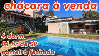 125  CHÁCARA À VENDA 04 DORMITÓRIOS 01 HORA DE SÃO PAULO PORTEIRA FECHADA ASFALTO NO PORTÃO POMAR [upl. by Raquela]