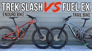 The Ultimate Mountain Bike Showdown Trek Fuel EX vs Slash [upl. by Naitirb]