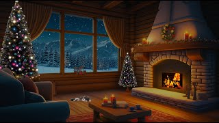 Instrumental Christmas Sounds with Cracking Fireplace  Cozy Christmas Ambience for Stress Relief [upl. by Ydnelg]