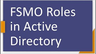 FSMO Roles in Active Directory [upl. by Secnirp557]