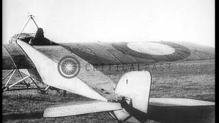 Three World War I airplanes MoraneSaulnier G Nieuport and Spad HD Stock Footage [upl. by Airasor]