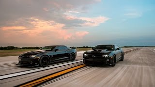 1650 HP Drag Race  Hennessey Z28 Camaro vs Hennessey ZL1 Camaro [upl. by Lamag526]