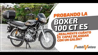 PRUEBA BOXER CT 100 ES ¿Cuántos kilómetros hace la Boxer por galón Hicimos prueba de consumo full [upl. by Doowron]