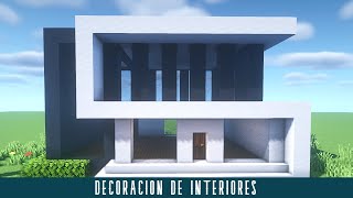 ✔ Como DECORAR el INTERIOR de la CASA MODERNA  Minecraft [upl. by Yvi]