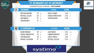 Victorian SubDistrict Cricket Association  North West 2nd XI  Rd11  St Bernards OC v Werribee [upl. by Yrrot]