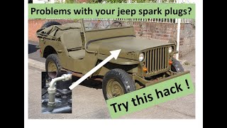 Hotchkiss m201 Willys jeep supressed spark plug exchange Workshop blog fixing poor sparking plugs [upl. by Hendricks]