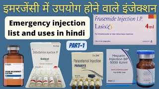 Emergency injection list and uses in hindi  Emergency drugs list and uses in hindi  Bsc nursing [upl. by Alesram980]