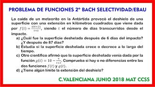 Problema de Optimización de Funciones 2º BACH CCSS SELECTIVIDAD EBAU 01 [upl. by Yahsram]