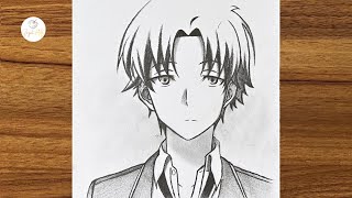 How to Draw Ayanokoji Kiyotaka from Classroom of the Elite  Easy drawing for beginners [upl. by Reidid]