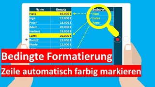 Excel ganze Zeile farbig markieren wenn  Bedingte Formatierung [upl. by Gladys531]