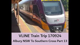 VLINE Albury NSW To Southern Cross 170924 Part 3 Trains VLINE WindowView Travel [upl. by Sethrida]