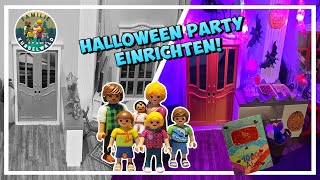 Halloween Haus mit Deko Ideen Einrichten  Playmobil Familie Kurbelwald diy basteln [upl. by Helman]