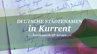 Städte in Kurrentschrift  KurrentSütterlin schreiben und lesen deutsche Schreibschrift [upl. by Waneta]