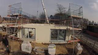 WeberHaus CityLife 600 Hausaufbau Tag 1 Fertighaus Zeitraffer Timelapse [upl. by Ibob]