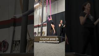 Crocheter meets crochet pose in aerial hammocks 🤝 aerial [upl. by Ahsitneuq]