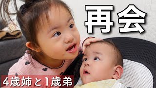 【再会の瞬間】ついに会えたダウン症4歳姉と1歳弟の一日 [upl. by Ecnarwal]