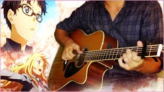 Shigatsu wa Kimi no Uso Opening 1 Hikaru nara 光るなら Guitar Cover Fingerstyle Solo TABS [upl. by Abbey]