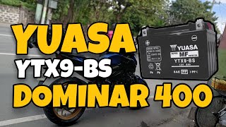 Dominar 400 Change Battery  YUASA YTX9BS  DRIN [upl. by Nivrag82]