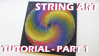 RAINBOW MANDALA TUTORIAL PART 1  string art [upl. by Nereus201]