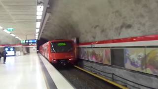 Metro of Helsinki 918 Valmet M100 183 on line to Tapiola 170219 [upl. by Arlette847]