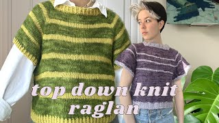 simple KNIT top down raglan top tutorial  the anything raglan  Made in the Moment [upl. by Row]