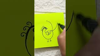 Easy draw Peacock 🦚  peacock howtodraw kidsdrawing shorts youtube viralvideo [upl. by Zita]