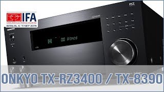 Onkyo TX8390 StereoReceiver amp Onkyo TXRZ3400 112 Kanal AVReceiver  Hands on [upl. by Atirat]