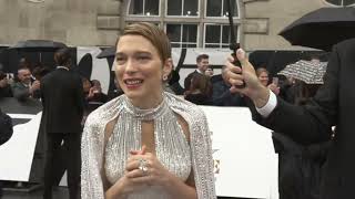 French Bond Girl Lea Seydoux Praises Her Co Star Daniel Craig At  No Time To Die London Premiere [upl. by Parent]