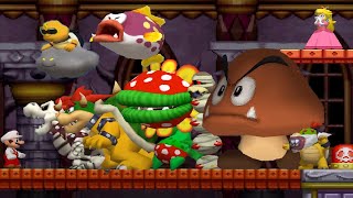 New Super Mario Bros DS  All Bosses [upl. by Nahtad57]