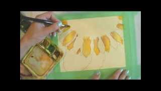 Sunflower Tutorial Part 2 Painting Petals [upl. by Austen366]