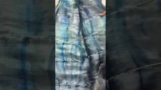 Shibori print blue tieanddye tissuesaree with 💯 zardozi cutdana handwork all over 💫onlinesarees [upl. by Katalin294]