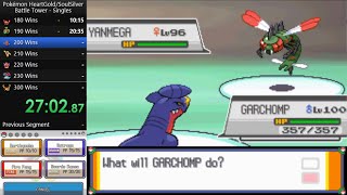 Pokemon HGSS  Battle Hall Singles Garchomp 220 Wins Total [upl. by Ennayhs]