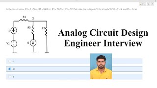 Analog Circuit Design Engineer Interview  Find node voltage at X [upl. by Sirovart742]