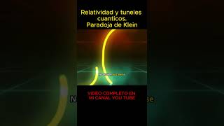 Paradoja de klein Relatividad y Túneles Cuánticos [upl. by Reinnej266]