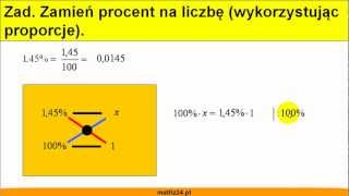 Zamiana procentu na liczbę  Proporcje  Matfiz24pl [upl. by Aneda]