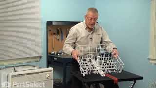 Dishwasher Repair  Replacing the Upper Dishrack with Wheels Frigidaire Part  154866505 [upl. by Dyann]