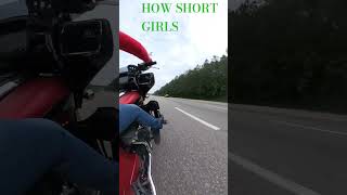 Petite girl rides MASSIVE motorcycle Howto shorts [upl. by Moule]